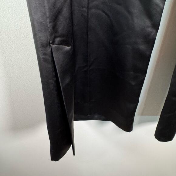 Jason Wu Black Silky Satin Wide Leg Slacks Trousers Pants Designer Size 6 - Picture 5 of 11